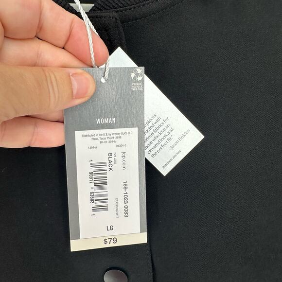 NEW Worthington + Jason Bolden Black Snap Front Jacket Sz Large - Picture 5 of 7